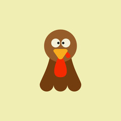 design turkey character vector illustration in flat style. can use for thanksgiving events, mascot, emoji, sticker, logo, 