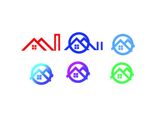 Red estate various color logo design