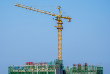 Fototapeta premium Construction crane on a building site in Colombo Sri Lanka