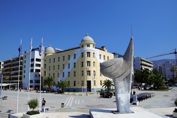 Greece, Volos 4/4/2020 Volos city , seafront in the morning,snapshots of daily life, public...