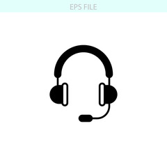 Support, headphone icon. EPS vector file