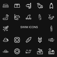 Editable 22 swim icons for web and mobile