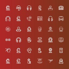 Editable 36 headset icons for web and mobile
