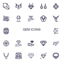 Editable 22 gem icons for web and mobile