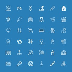 Editable 36 garden icons for web and mobile