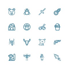 Editable 16 wild icons for web and mobile