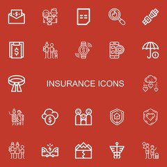 Editable 22 insurance icons for web and mobile