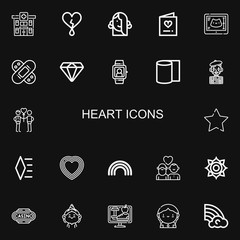Editable 22 heart icons for web and mobile