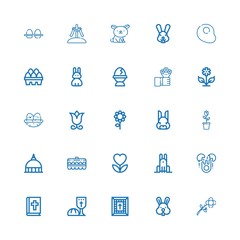 Editable 25 easter icons for web and mobile