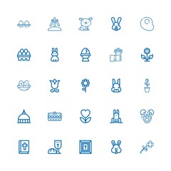Fototapeta premium Editable 25 easter icons for web and mobile
