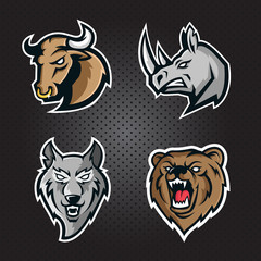 Mascot logo set. for eSports team