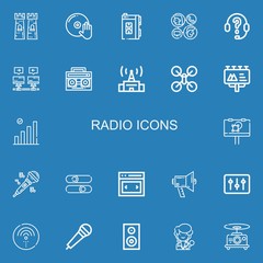 Editable 22 radio icons for web and mobile