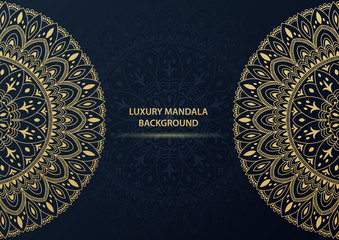 Luxury gold ornamental mandala background. Vector illustration