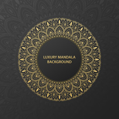Luxury gold ornamental mandala background. Mandala with floral patterns. Vector illustration