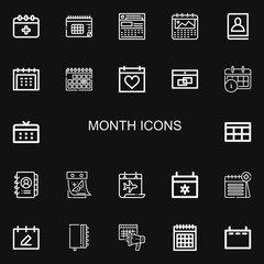 Editable 22 month icons for web and mobile