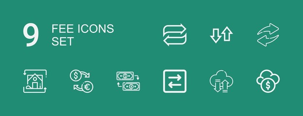 Editable 9 fee icons for web and mobile