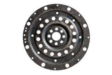 The pierced steel plate is a piece of material in the driving element of a car.