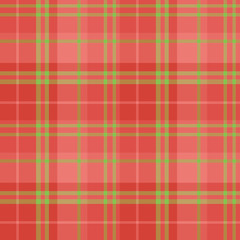 Seamless pattern in fascinating cute christmas red and green colors for plaid, fabric, textile, clothes, tablecloth and other things. Vector image.