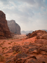 Wadi rum desert view of the rocks