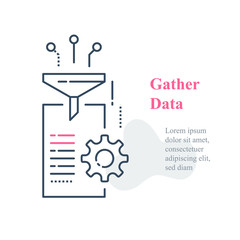 Data gathering and processing concept, collect and filter information - 335505080