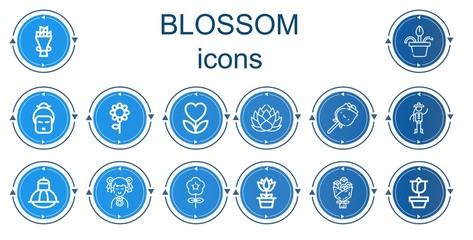 Editable 14 blossom icons for web and mobile