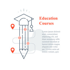 Education concept, online university, distant learning, next level success, fast course