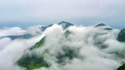 mountain landscape with clouds