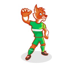 Fox cartoon mascot design with modern illustration concept style for sport team.