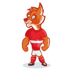 Fox cartoon mascot design with modern illustration concept style for sport team.