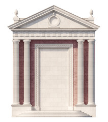 Portico. Architectural elements of the classic building facade. 3D rendering