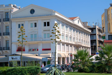 Greece, Volos 4/4/2020 Volos city , seafront in the morning,snapshots of daily life, public...