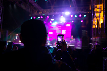 Fototapeta na wymiar Photographing a concert