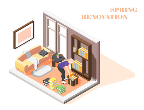 Spring Renovation Isometric Composition