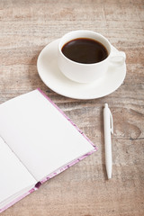remote work at the computer with a Cup of fragrant coffee