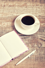 remote work at the computer with a Cup of fragrant coffee