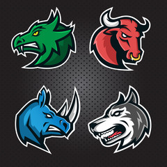 Modern logo set with wild animal for a sport team