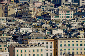 I tetti del centro storico della città di Genova. 