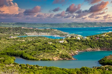 Foto op Canvas Green Hills and Blue Water on the island of Antigua © dbvirago