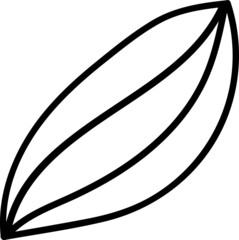 Single Cocoa bean for design, greeting cards, posters, stickers, wedding invitations and seasonal design. Hand drawn vector illustration. 