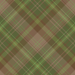 Seamless pattern in fascinating cute christmas brown and green colors for plaid, fabric, textile, clothes, tablecloth and other things. Vector image. 2
