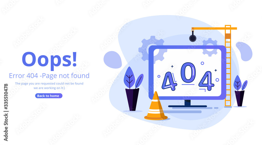 Poster error 404 page layout vector design.