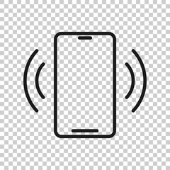 Smartphone blank screen icon in flat style. Mobile phone vector illustration on white isolated background. Telephone business concept.