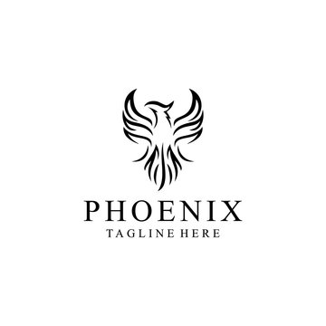 Phoenix bird abstract luxury Logo - Vector logo template