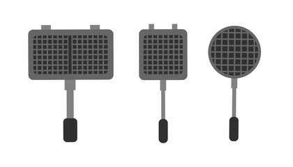 Vector set of an isolated waffle iron.