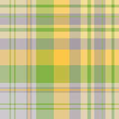 Seamless pattern in fascinating cute gray, yellow and green colors for plaid, fabric, textile, clothes, tablecloth and other things. Vector image.