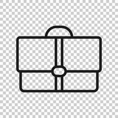 Briefcase icon in flat style. Businessman bag vector illustration on white isolated background. Portfolio business concept.
