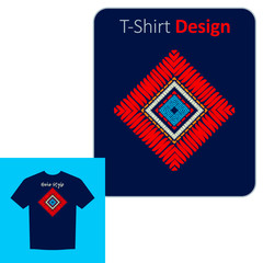 Ethnic boho ornament. Positive pattern on the t-shirt. Vector illustration for web design or print.