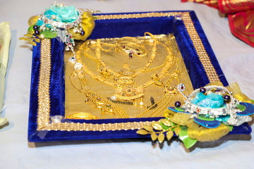 Golden jewelry set for newly bride