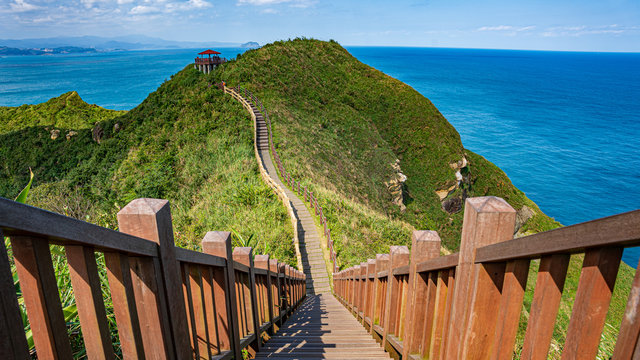 Bitou hiking trail park stairway. Ruifang District, Taiwan.