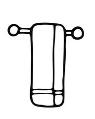 Single bathroom vector illustration. Isolated on the white background hand drawn illustration for flyers, banners, identify materials and other.